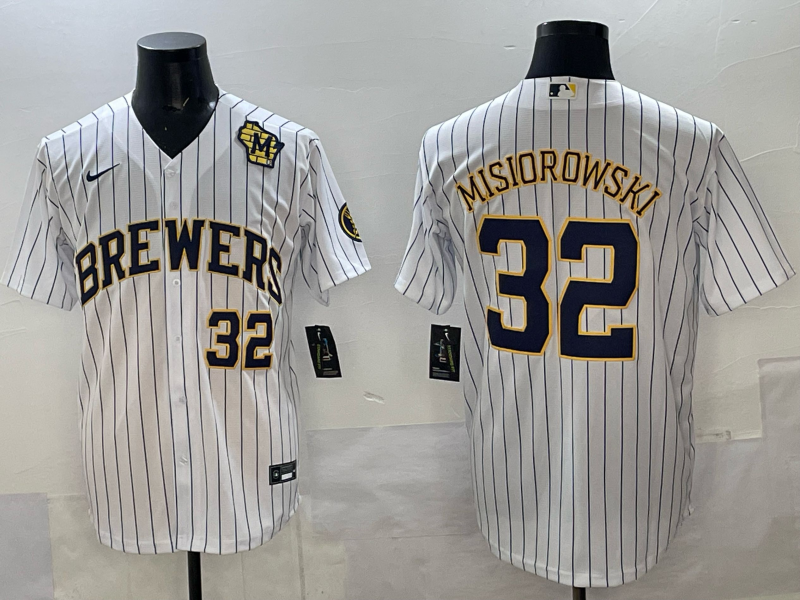 Men Milwaukee Brewers #32 Misiorowski white Nike MLB 2025 jersey 003